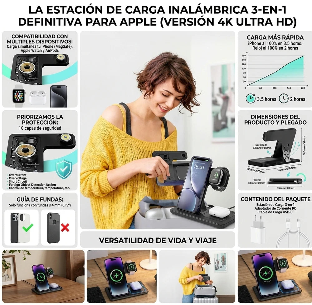 Cargador Inalambrico Magnetico Plegable