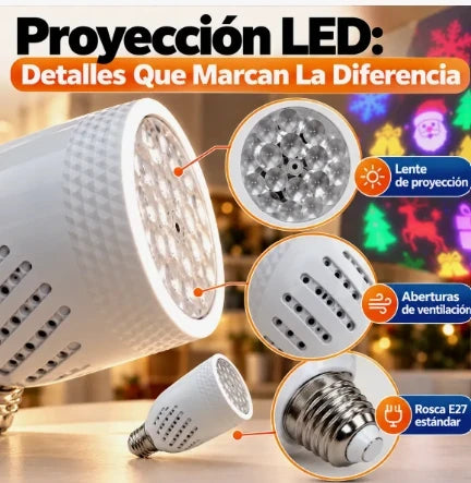 Luz Proyector Navidad Giratoria