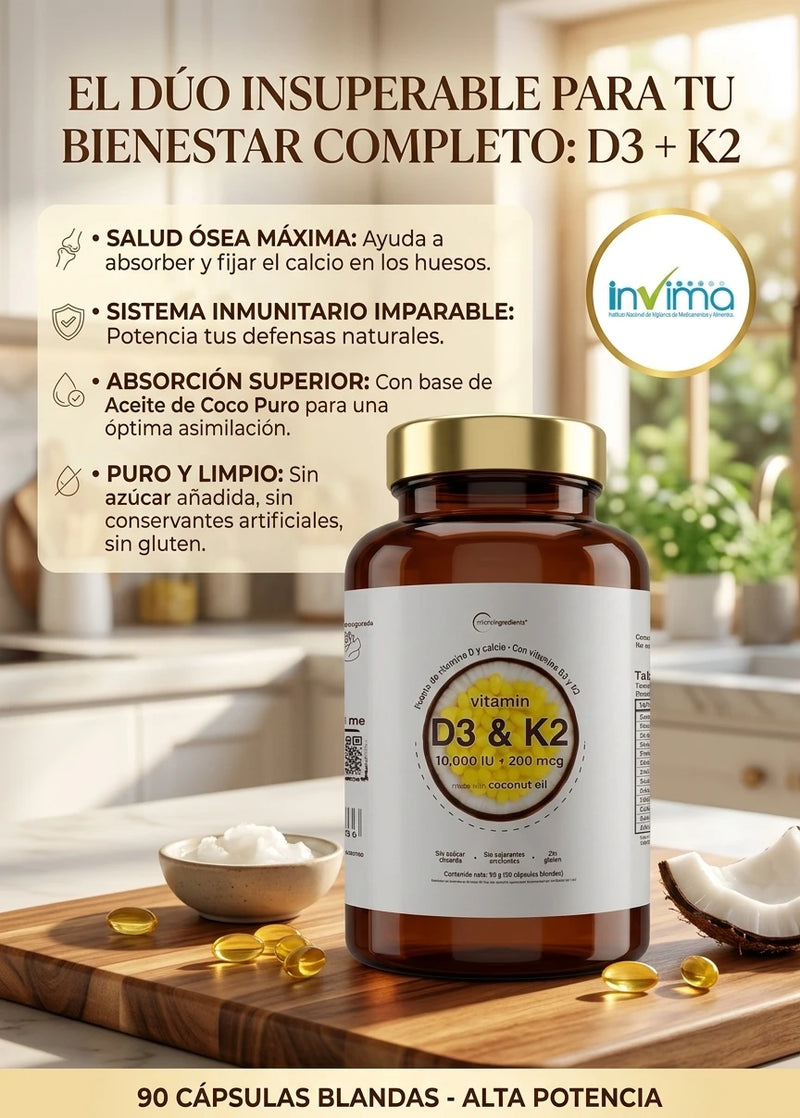 Suplemento Vitamina D3 K2