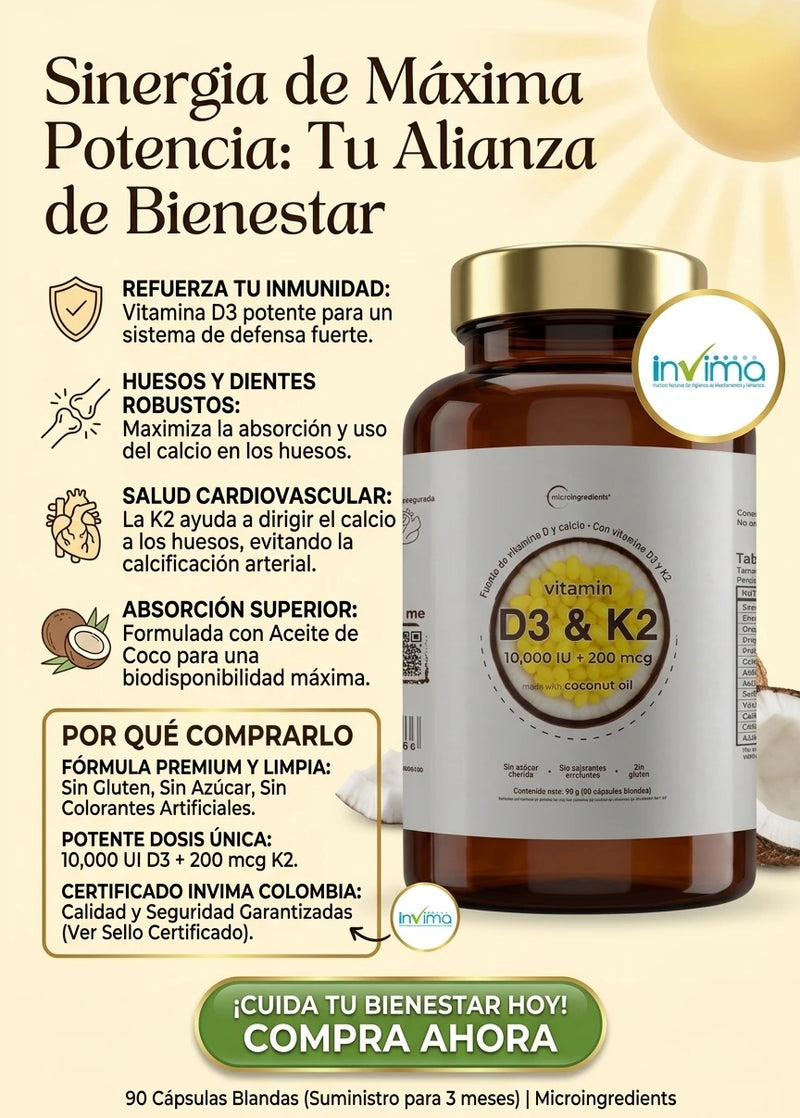 Suplemento Vitamina D3 K2