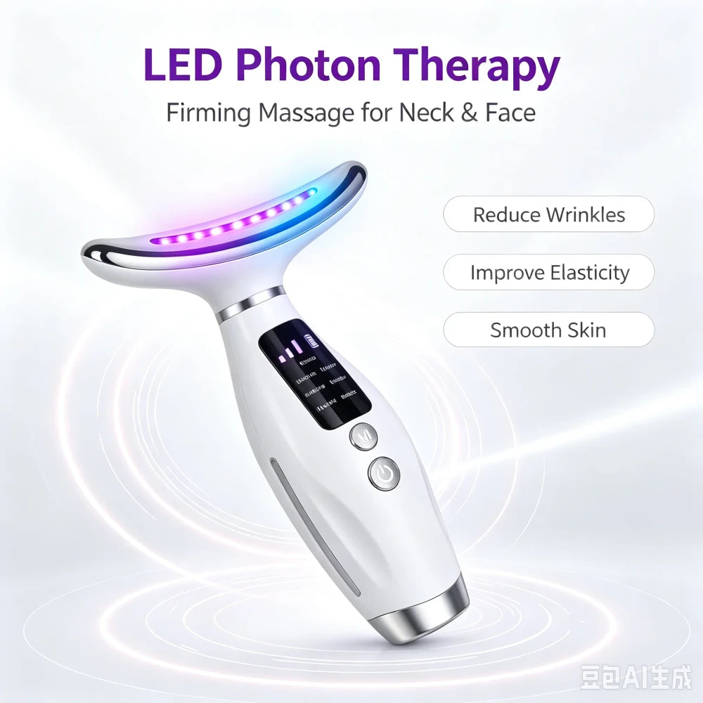 Masajeador Facial y Cuello LED 6 Colores