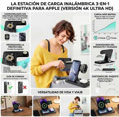 Cargador Inalambrico Magnetico Plegable