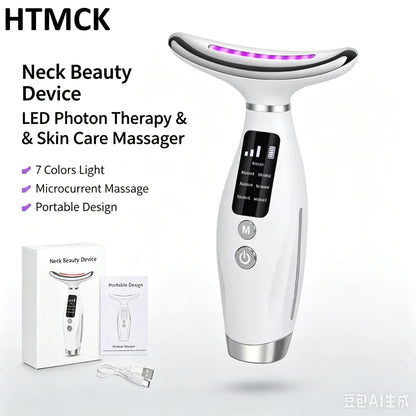 Masajeador Facial y Cuello LED 6 Colores