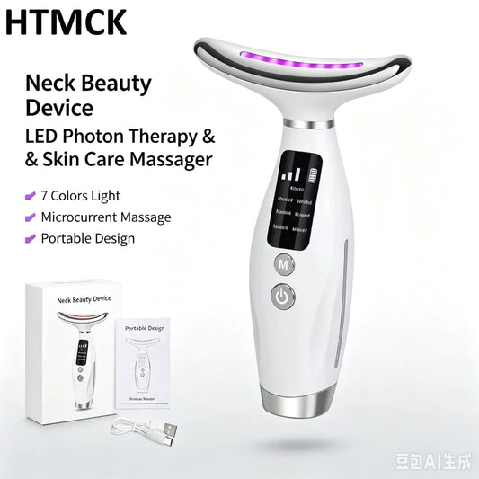 Masajeador Facial y Cuello LED 6 Colores