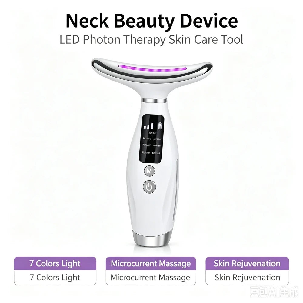 Masajeador Facial y Cuello LED 6 Colores