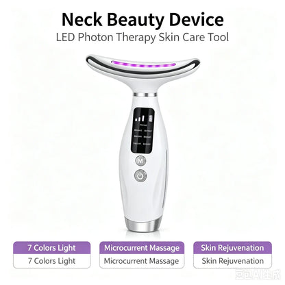Masajeador Facial y Cuello LED 6 Colores