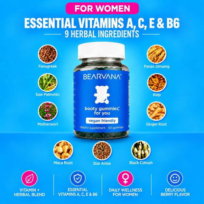 BEARVANA Peach Support Women Multivitamin Gummies
