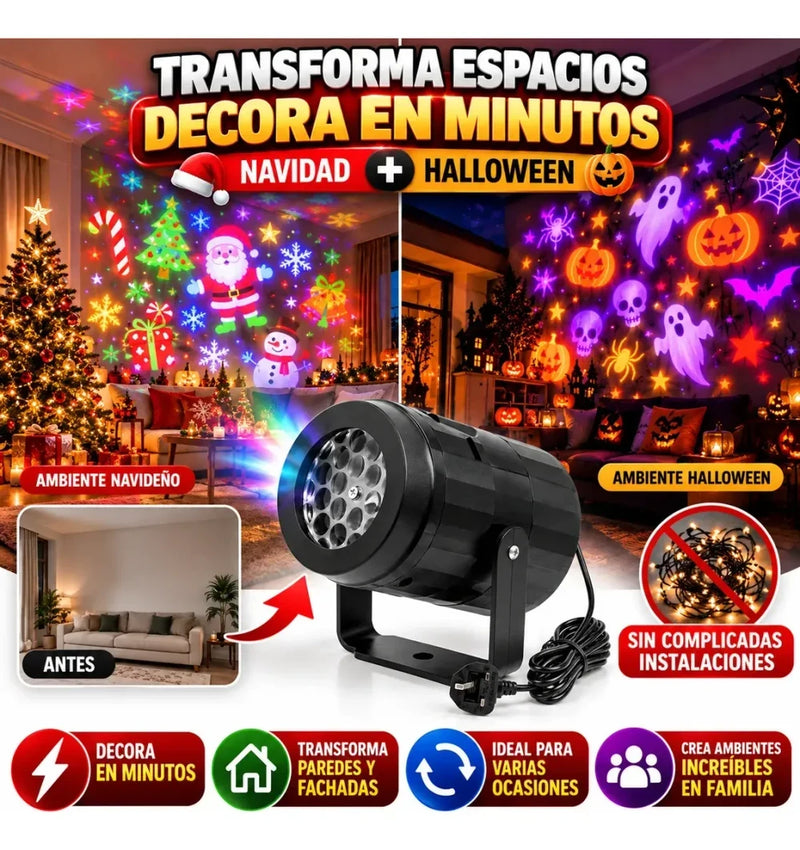 Proyector Navideño de Copos de Nieve