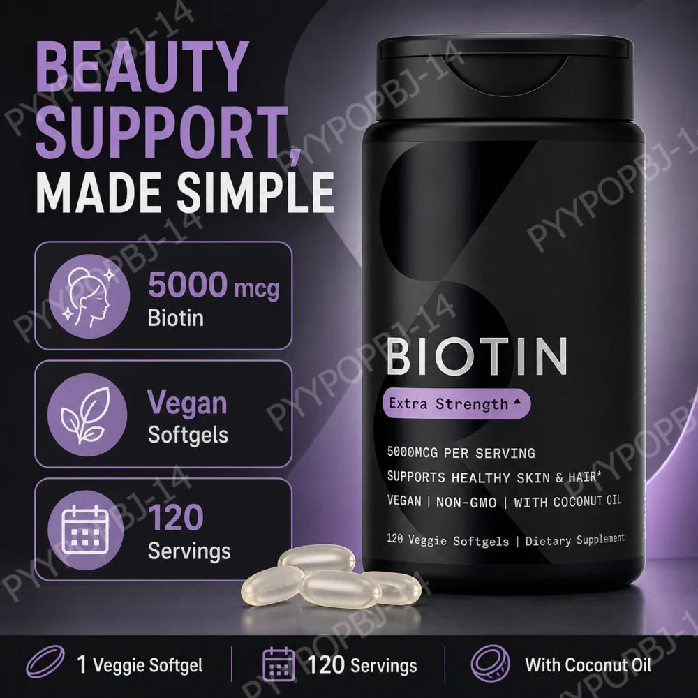 Biotin Softgels con Aceite de Coco