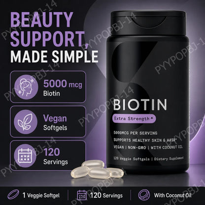 Biotin Softgels con Aceite de Coco