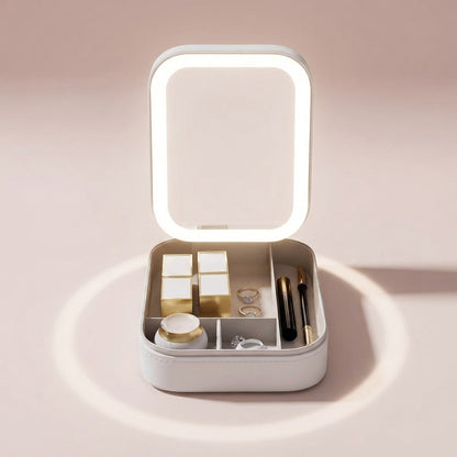 Akayoo Neceser de Maquillaje con Espejo LED
