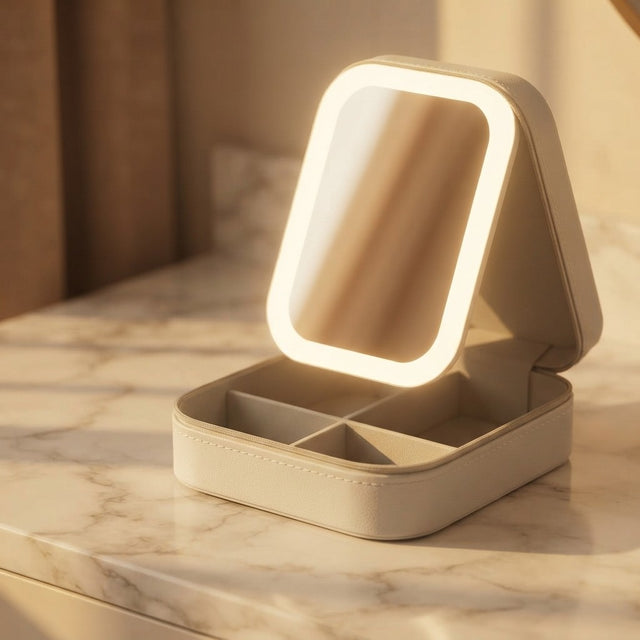 Akayoo Neceser de Maquillaje con Espejo LED