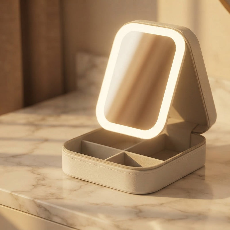 Akayoo Neceser de Maquillaje con Espejo LED